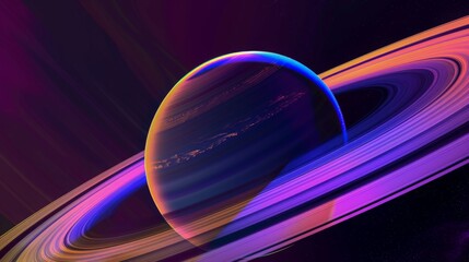  Glorious Saturn's Rings Astronomical Abstract Illustration with Fluff Texture and Fluorescent Colors, Space Station Ultra Detailed Close-Up, Inspired by Nature Abstractions, UHD 16K