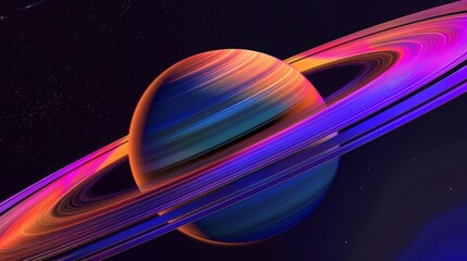  Glorious Saturn's Rings Astronomical Abstract Illustration with Fluff Texture and Fluorescent Colors, Space Station Ultra Detailed Close-Up, Inspired by Nature Abstractions, UHD 16K