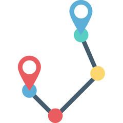 Travel Distance vector icon in the flat style 