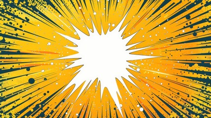 Obraz premium A yellow and blue explosion with a white circle in the middle
