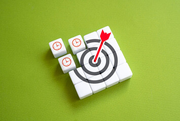 Time elapses in achieving the goal. Deadline. Get off schedule. Make it before the end of the term....
