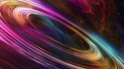  Glorious Saturn's Rings Astronomical Abstract Illustration with Fluff Texture and Fluorescent Colors, Space Station Ultra Detailed Close-Up, Inspired by Nature Abstractions, UHD 16K