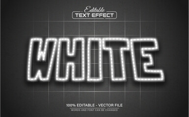 White neon text effect editable