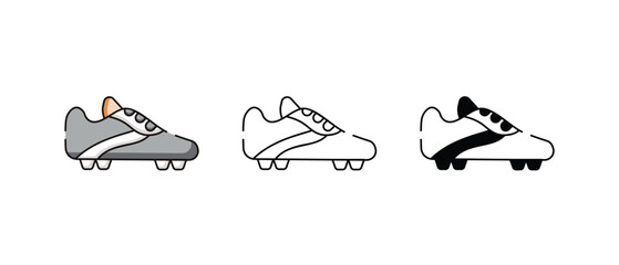 Soccer boots icons vector set stock illustration