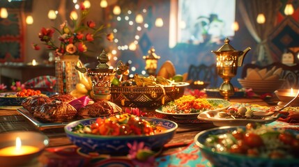 Vibrant Eid Al Adha decorations Eid feast