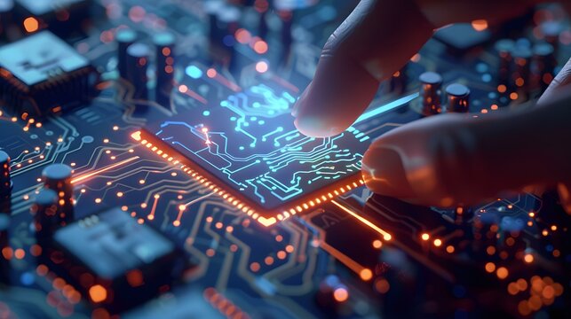 brain hologram on the main board