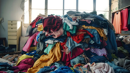 Old clothes for donation, charity, recycling and upcycling