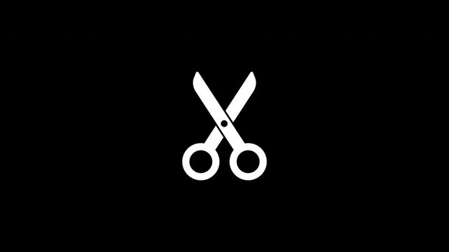 scissors icon animation. 4K video animation