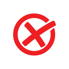 Cross vector icon, false or wrong icon vector illustration, wrong icon, reject icon