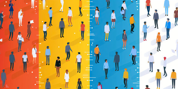 Digital Divide: An image of people on one side of a digital screen and others on the opposite side, representing the gap in access to technology and the internet