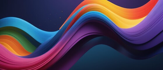 Vibrant abstract wave pattern with gradient shades of colors. Ideal for modern design, creative projects, and artistic backgrounds.