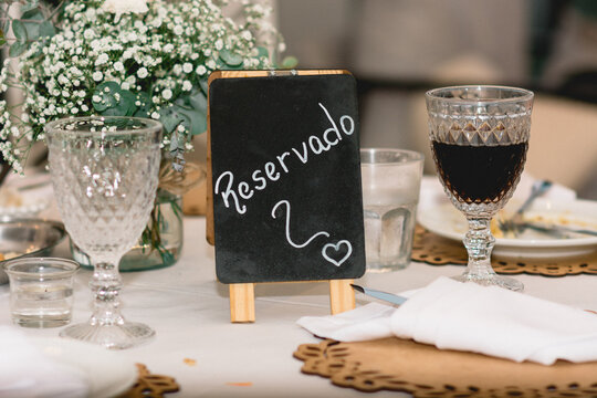 Plaquinha/Placa de casamento reservado