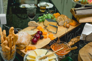 Table with delicious rich food