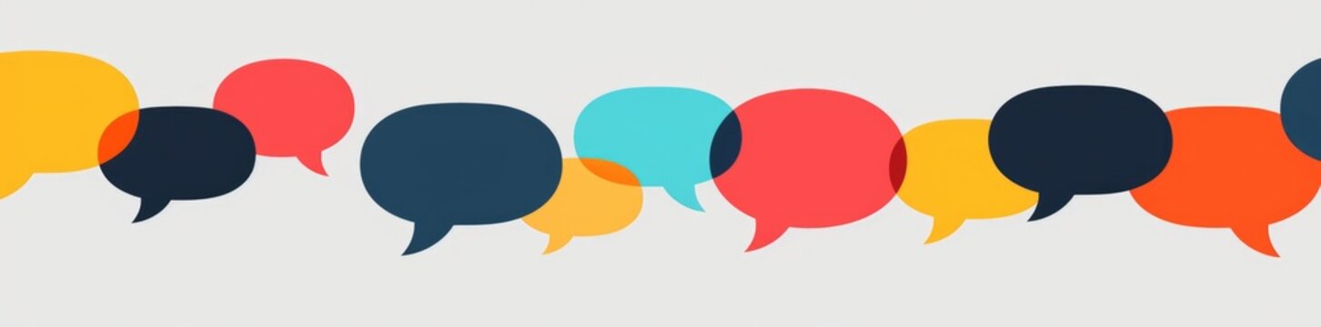Colorful Speech Bubbles, Conversation Concept Illustration