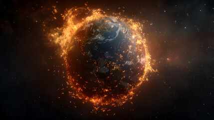 Earth Engulfed in Fiery Space Storm