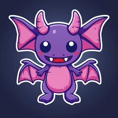 Fototapeta premium Cute baby dragon cartoon illustration for children's book, sticker, or fantasy design