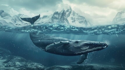 Fototapeta premium Whales in nature, national geography, Wide life animals