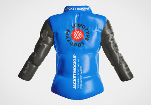 Thick Jacket Mockup back View