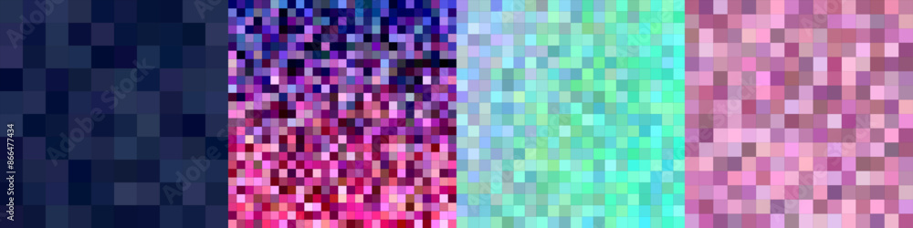Poster abstract square mosaic pattern background set