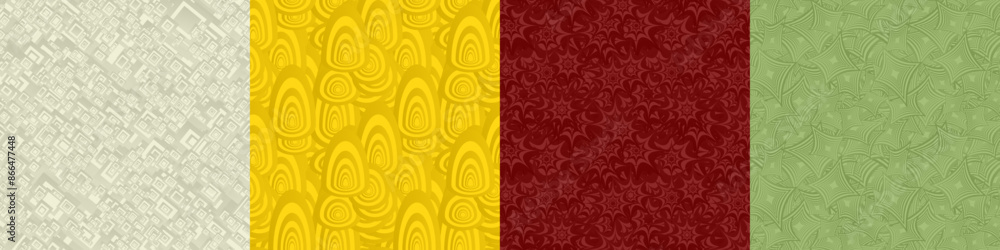 Poster seamless geometric pattern background set