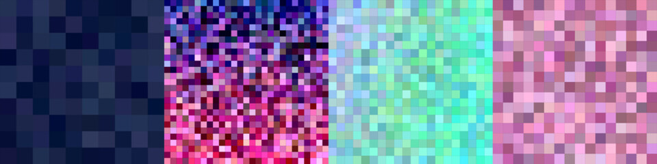 Abstract square mosaic pattern background set