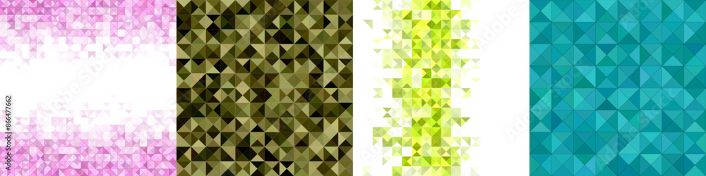 Aufkleber abstract triangle polygon background set