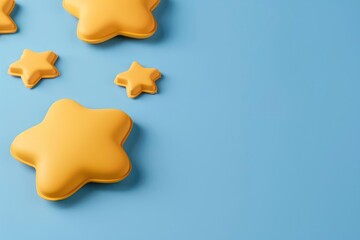 A conceptual depiction of customer feedback with rating stars and comment bubbles, isolated with room for text on a clean background