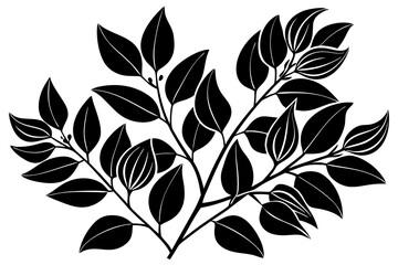 Seamless pattern silhouettes leaves black color vector