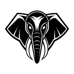 elephant head logo vector silhouette illustration