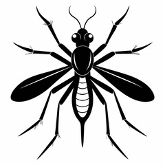 mosquito vector silhouette illustration and svg