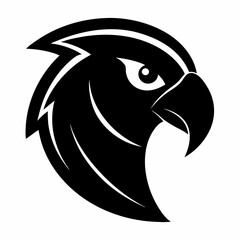 parrot head logo icon vector silhouette illustration