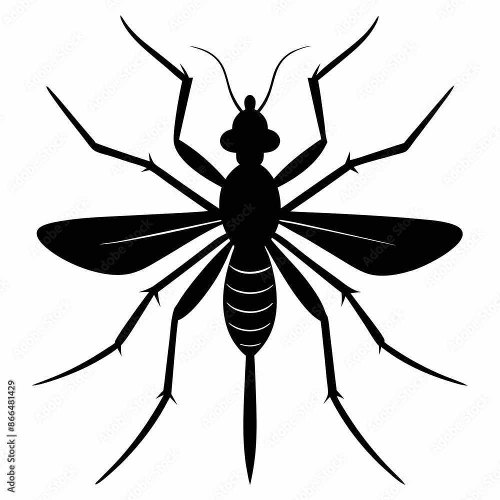 Wall mural mosquito vector silhouette illustration and svg