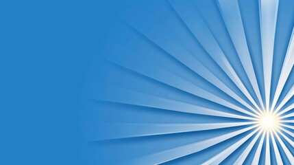 A conceptual summer background featuring a bright sun with rays and a clear blue sky, perfect for a banner with ample copy space