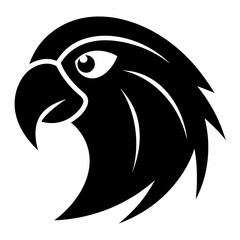 parrot head logo icon vector silhouette illustration