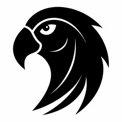 parrot head logo icon vector silhouette illustration