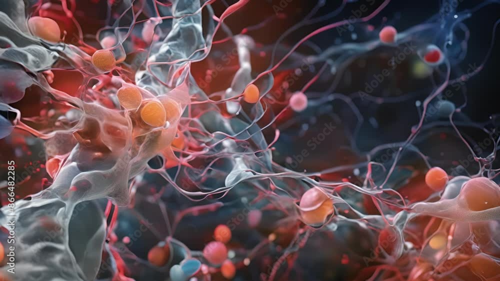 Poster a highresolution animation of the intricate network of vessels supplying the bone marrow with necess