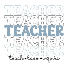 Retro Teacher Quotes Leopard Design, Teacher groovy t-shirt design, teacher appreciation, teacher nutrition facts design