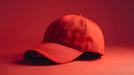 Blank red dad hat mockup close-up