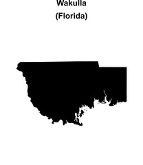 Wakulla County (Florida) blank outline map