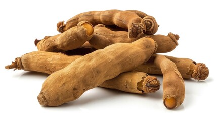 Tamarind placed on white background with clipping paths