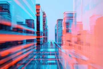 A futuristic image of adaptive reuse of buildings with holographic transformation sequences, isolated with room for text on a clean backdrop