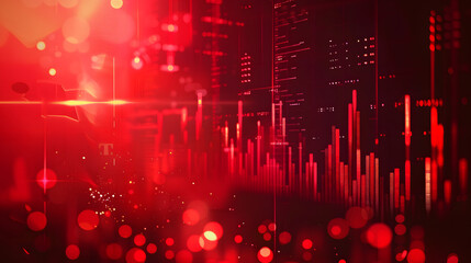 Stock market abstract chart in red symbolizing financial crisis and recession. Concept Financial Crisis, Stock Market, Abstract Chart, Recession Symbolism, Digital Stock Image