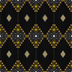 black and yellow seamless pattern, black and yellow Thai pattern