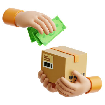 Cash On Delivery 3d Illustration