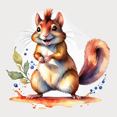 Squirrel Ilustration Design Very Cool