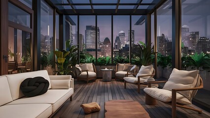 Fototapeta premium Urban jungle in trendy living room interior with white couch with black knot pillow and wooden furniture