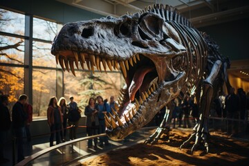 Exhibition of fossils in Fernbank, Atlanta., generative IA