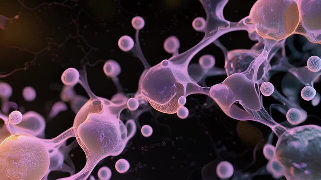 A zoomedin animation of a single cellular adhesion molecule showing its distinct structure and arrangement of subunits.