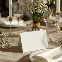 Rustic Table with Blank Card