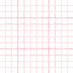 Vector hand drawn cute checkered pattern. Doodle Plaid geometrical simple texture. Crossing lines. Abstract cute delicate pattern ideal for fabric, textile, wallpaper